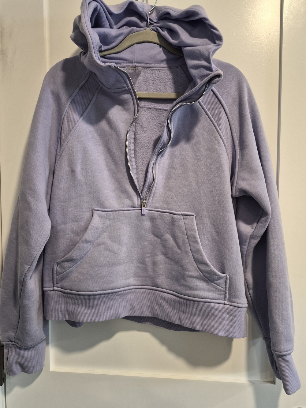 Women's Lilac Half-Zip Hoodie Sweatshirt